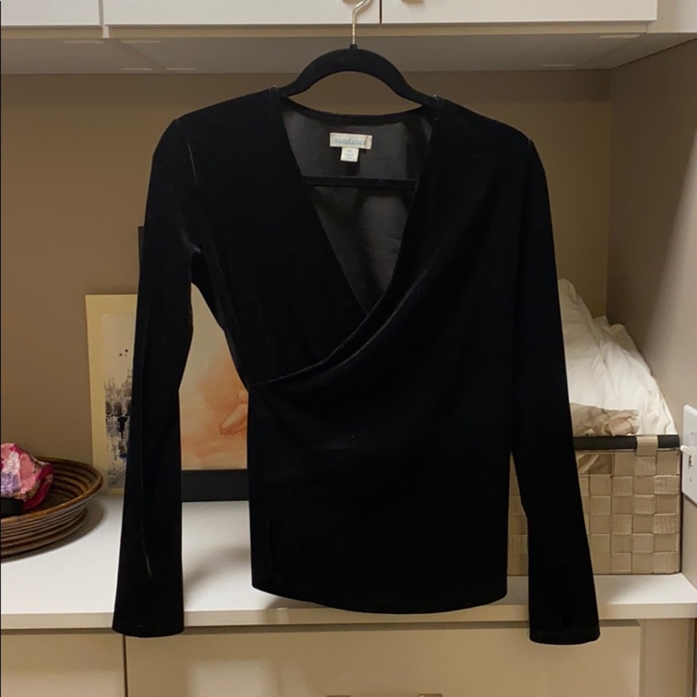 Sundance black velvet top